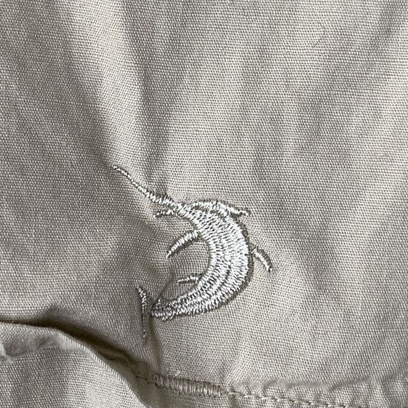 Reel Legions Performance Vented Fishing Shirt Men M Tan Pockets Short Sleeves - Picture 11 of 13